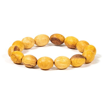 Palo Santo armband ovala pärlor elastisk-- 1 Cm