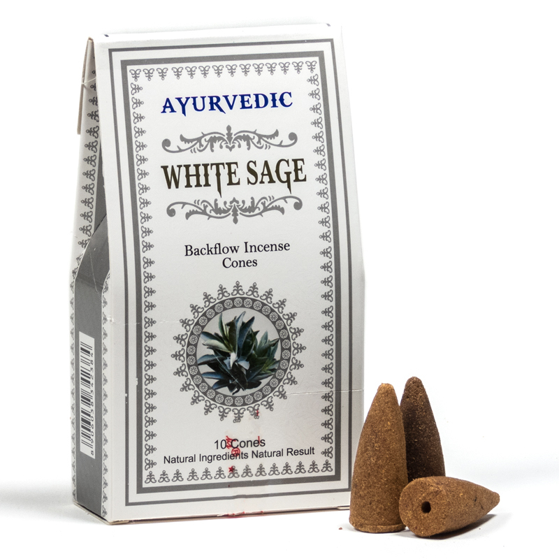Ayurvedic White Sage Backflow Incense Cones