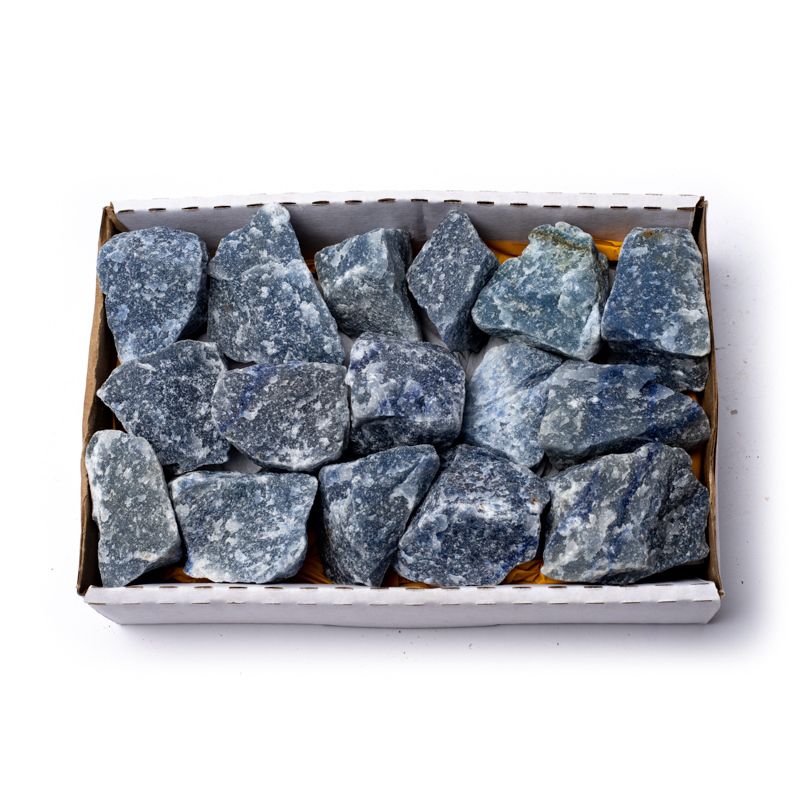 Rough Blue Quartz A Quality In A Box  ±3-5 Cm ±700-900 G