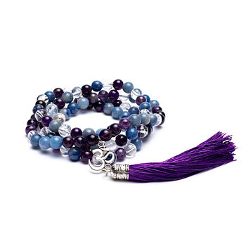 Mala Amethyst/ Aventurine/ Rock Crystal + Ohm