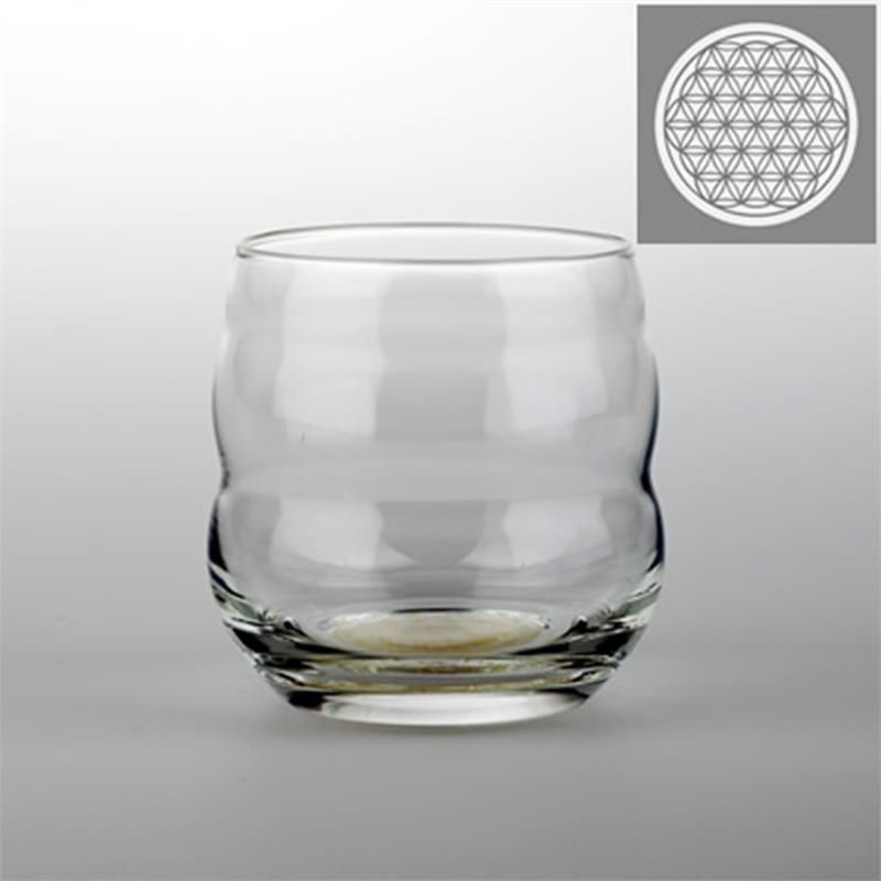 Drinking Glass Mythos Flower Of Life White Engraved -- 250 M