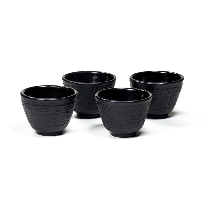 Japanese Style Tetsubin Cast Iron Teacup Set Of 4