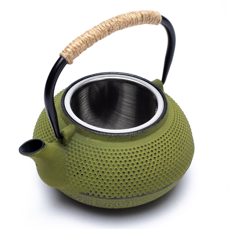 Japanese Style Tetsubin Cast Iron 0.6 Liter Teapot Green - 5
