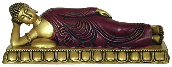 Liggande Buddha I Nirvanaposering