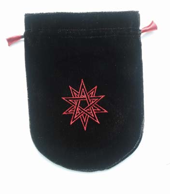 Tarotpåse, 2 Pentagram, Svart Sammet