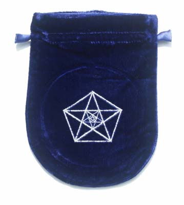 Tarotpåse, 3 Pentagram, Blå Sammet