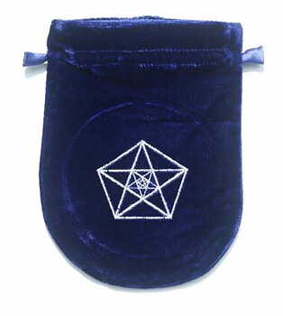 Tarotpåse, 3 Pentagram, Blå Sammet
