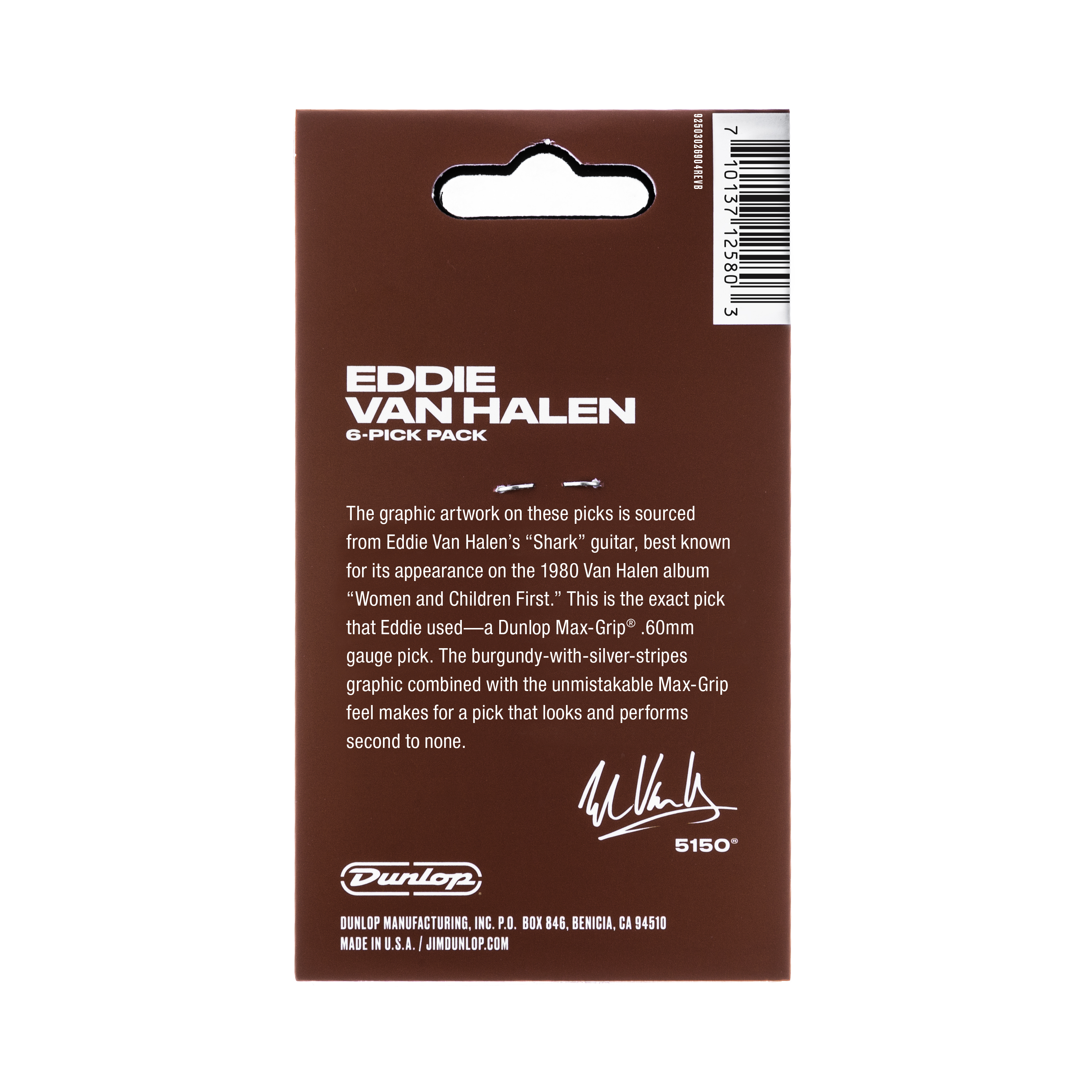 Dunlop EVHP07 EVH Shark Guitar Max-Grip. 6-Pack
