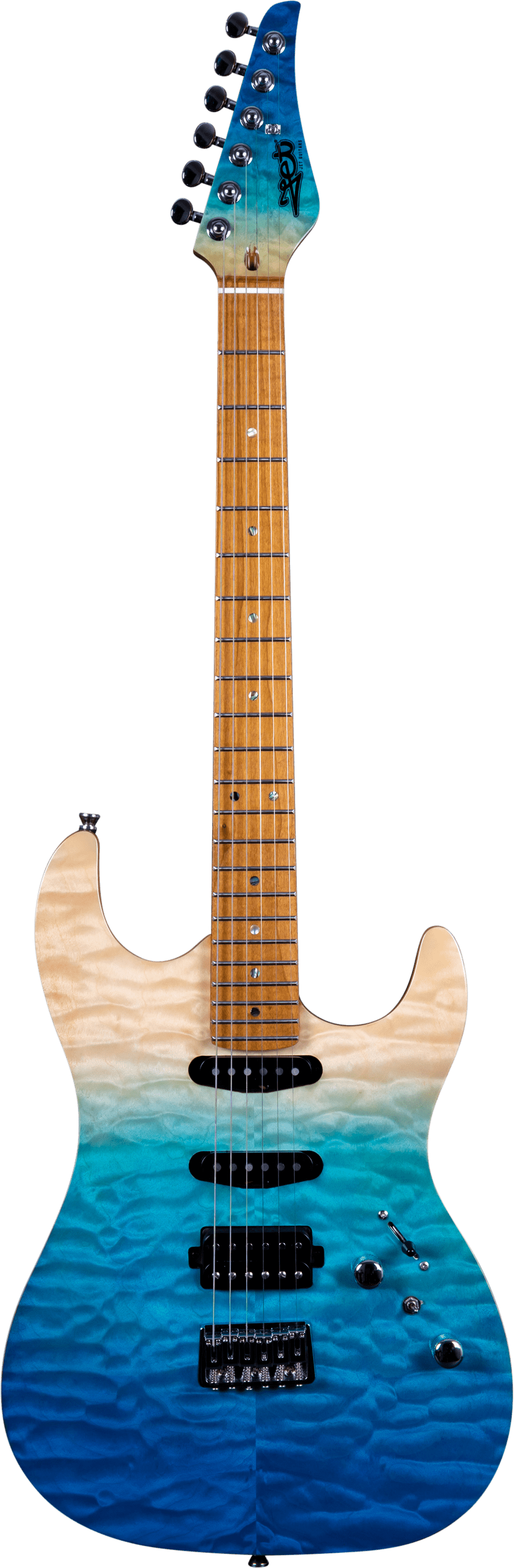 Jet Guitars JS-1000 Quilted Trans Blue