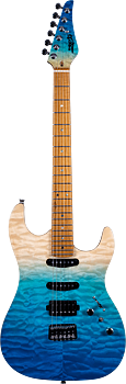 Jet Guitars JS-1000 Quilted Trans Blue