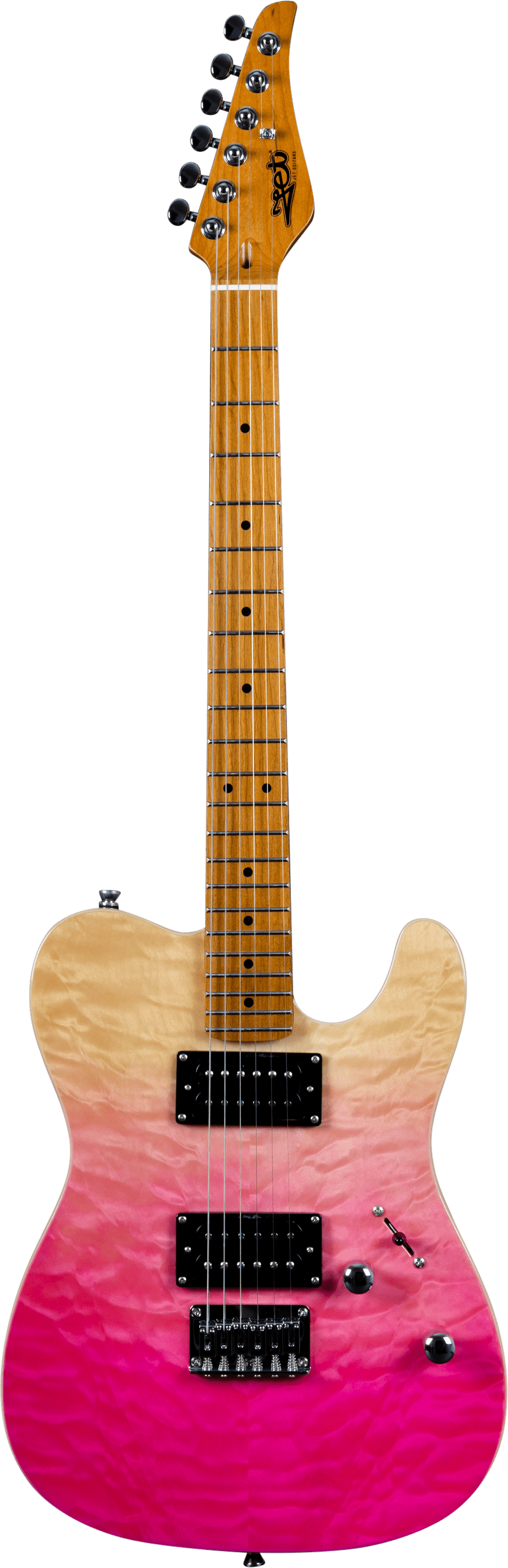 Jet Guitars JT-450 Quilted Trans pink