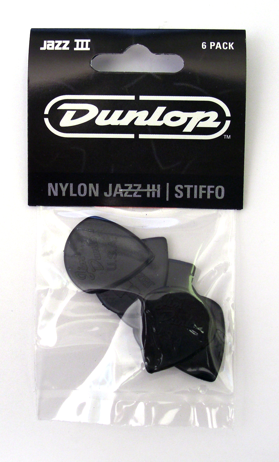 Dunlop Nylon Jazz III Black. 6-Pack