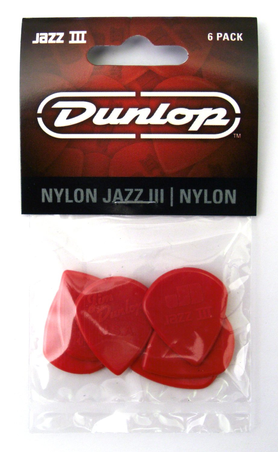 Dunlop Nylon Jazz III Red. 6-Pack