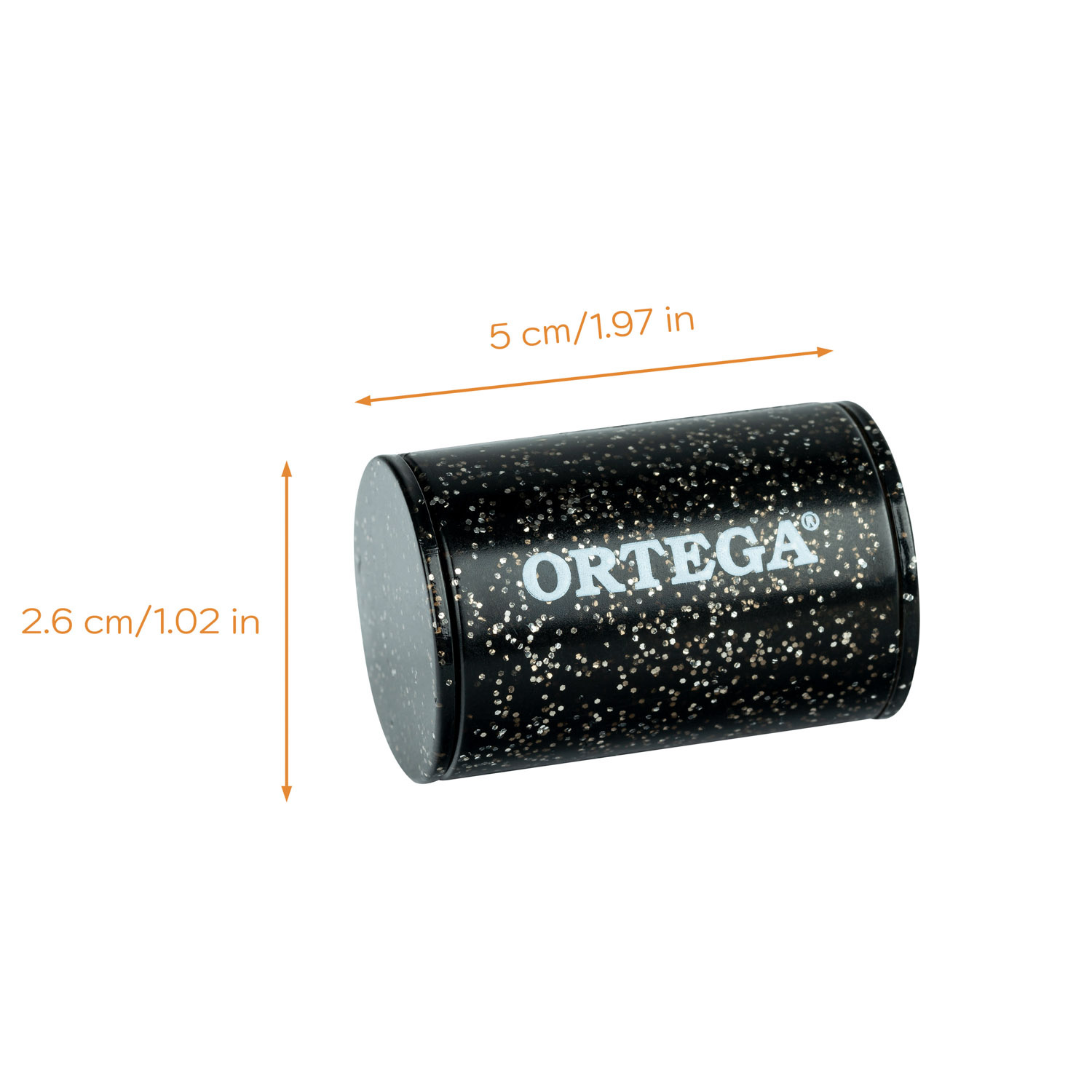 Ortega OFS-BKS Plastic Finger Shaker, Black Sparkle - 8
