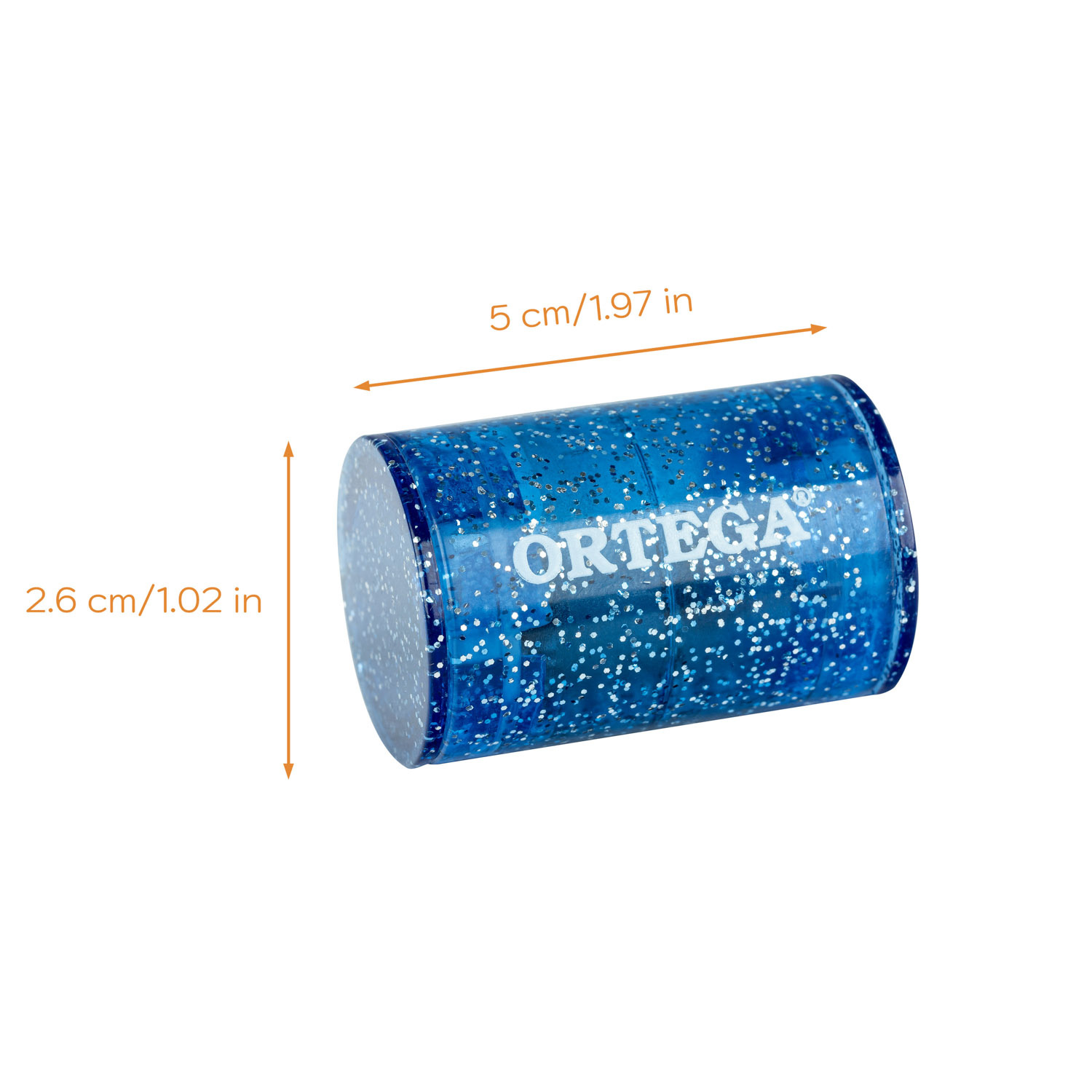 Ortega OFS-BLS Plastic Finger Shaker, Blue Sparkle - 6