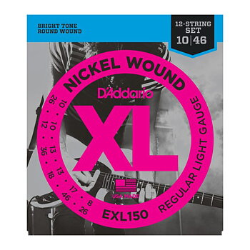 D'Addario EXL150 Elgitarr 12-strängat, light