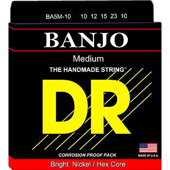 DR Strings BA5-10 strängar till 5-strängad banjo, medium
