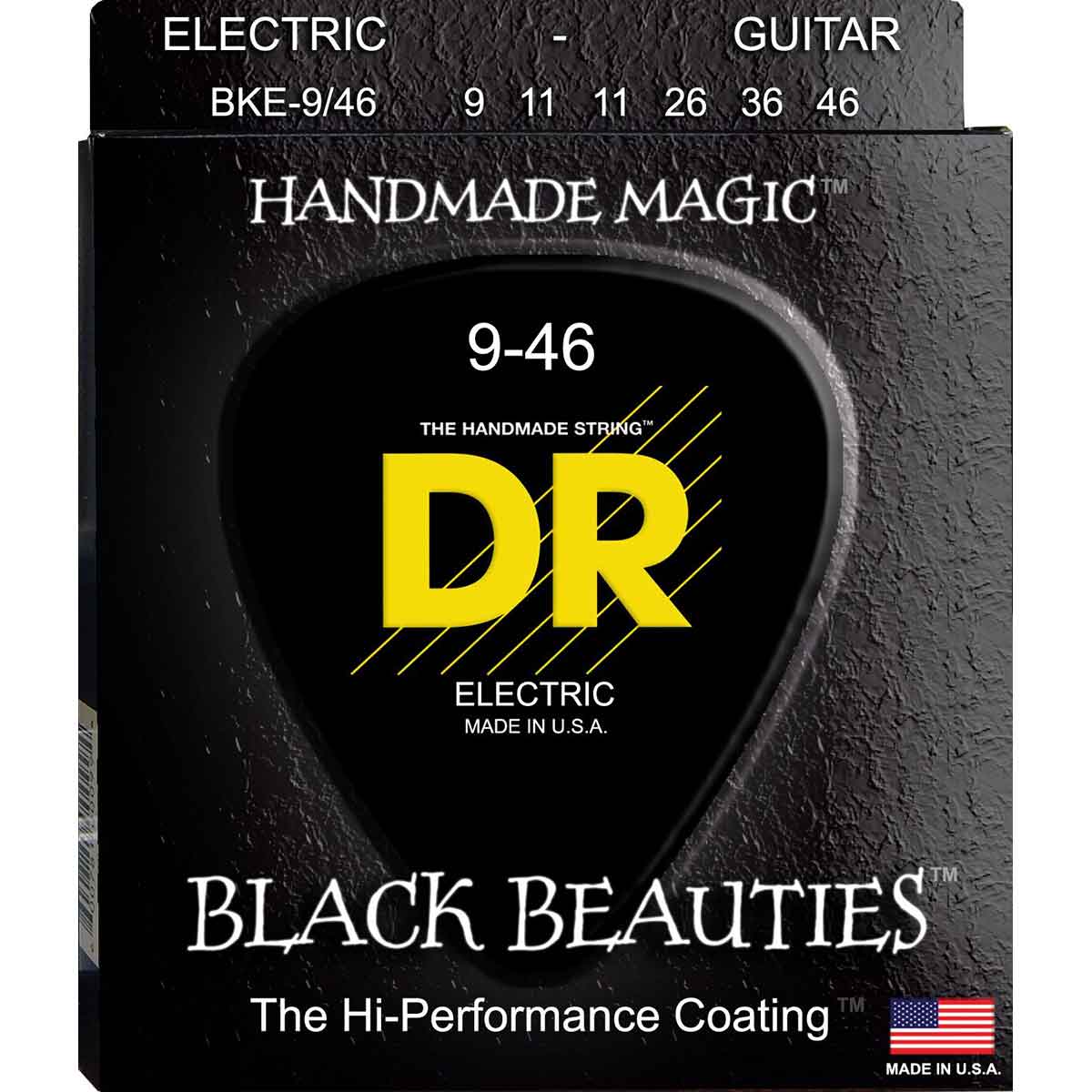 DR Strings BKE-9/46 Black Beauties black Elgitarrsträngar, 009-046