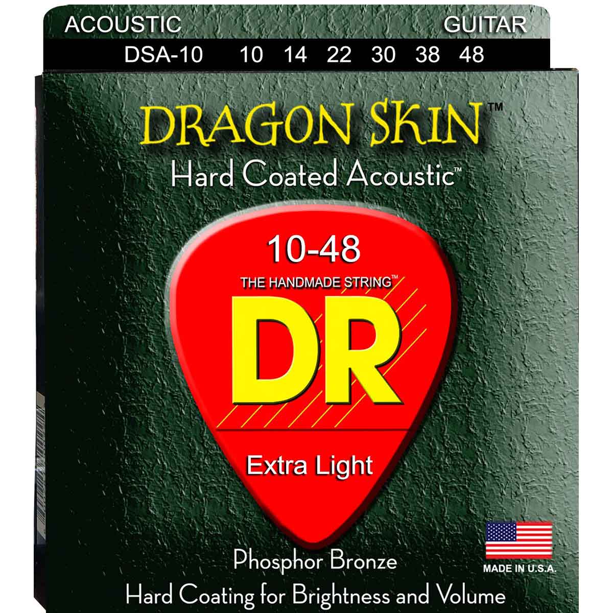 DR Strings DSA-10 Dragon Skin, western gitarrsträngar, 010-048