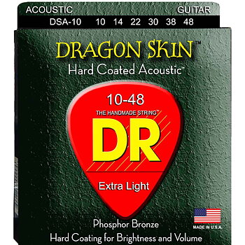 DR Strings DSA-10 Dragon Skin, western gitarrsträngar, 010-048