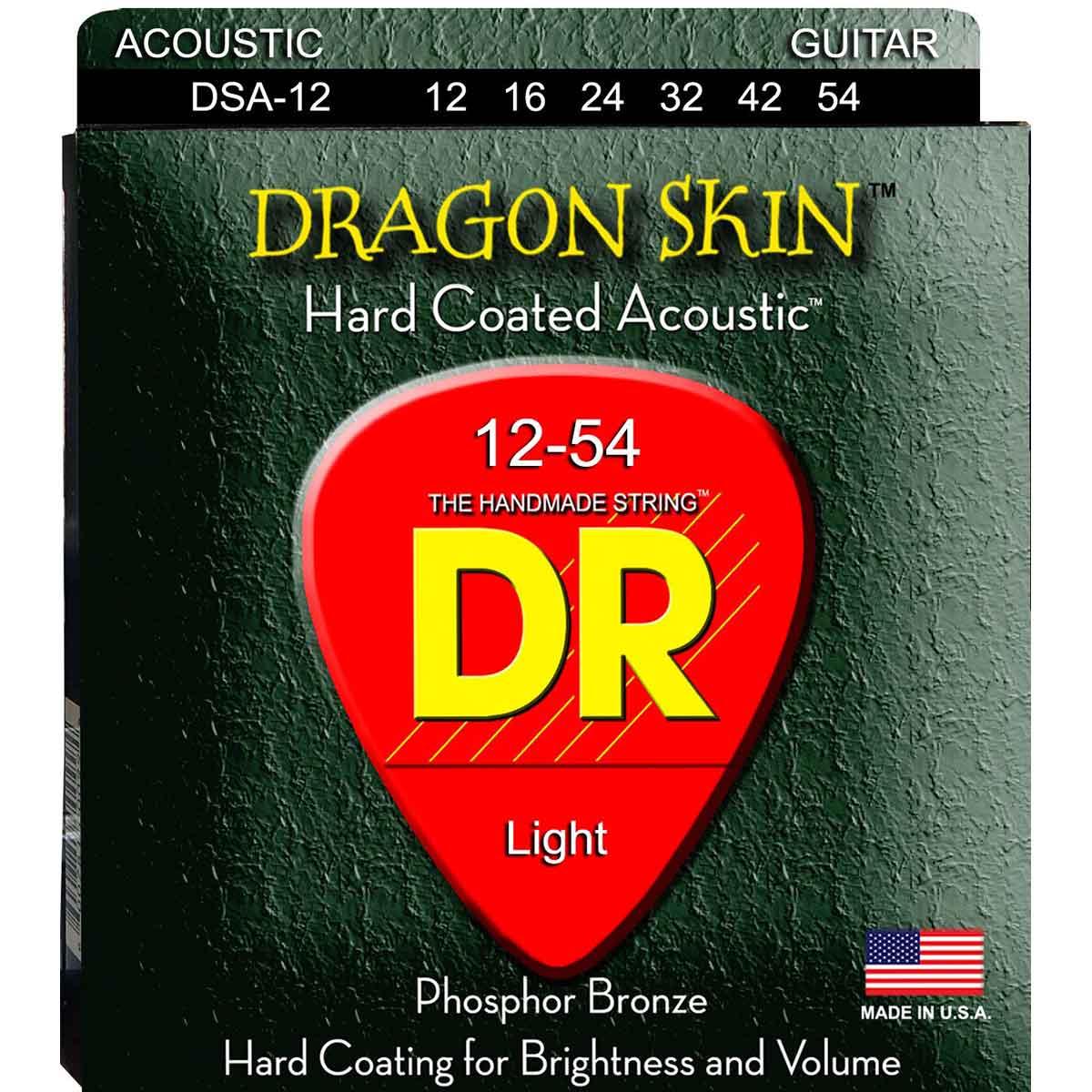 DR Strings DSA-12 Dragon Skin, western gitarrsträngar, 012-054