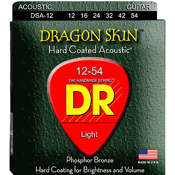DR Strings DSA-12 Dragon Skin, western gitarrsträngar, 012-054