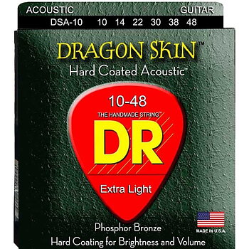 DR Strings DSA-2/10 Dragon skin westerngitarrstränga, 010-048 (2-set)