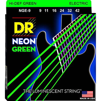 DR Strings NGE-9 Hi-Def neon green Elgitarrsträngar, 009-042