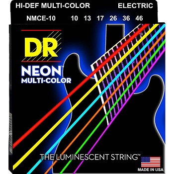 DR Strings NMCE-10 Hi-Def neon multi-color Elgitarrsträngar, 010-046