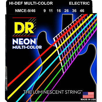 DR Strings NMCE-9/46 Hi-Def neon multi-color Elgitarrsträngar, 009-046