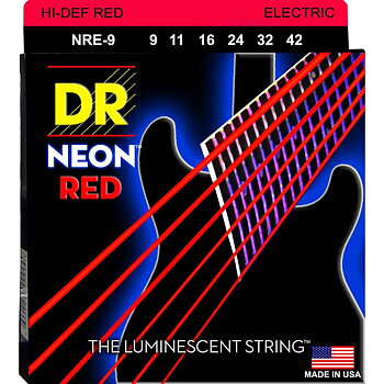 DR Strings NRE-9/46 Hi-Def neon red Elgitarrsträngar, 009-046