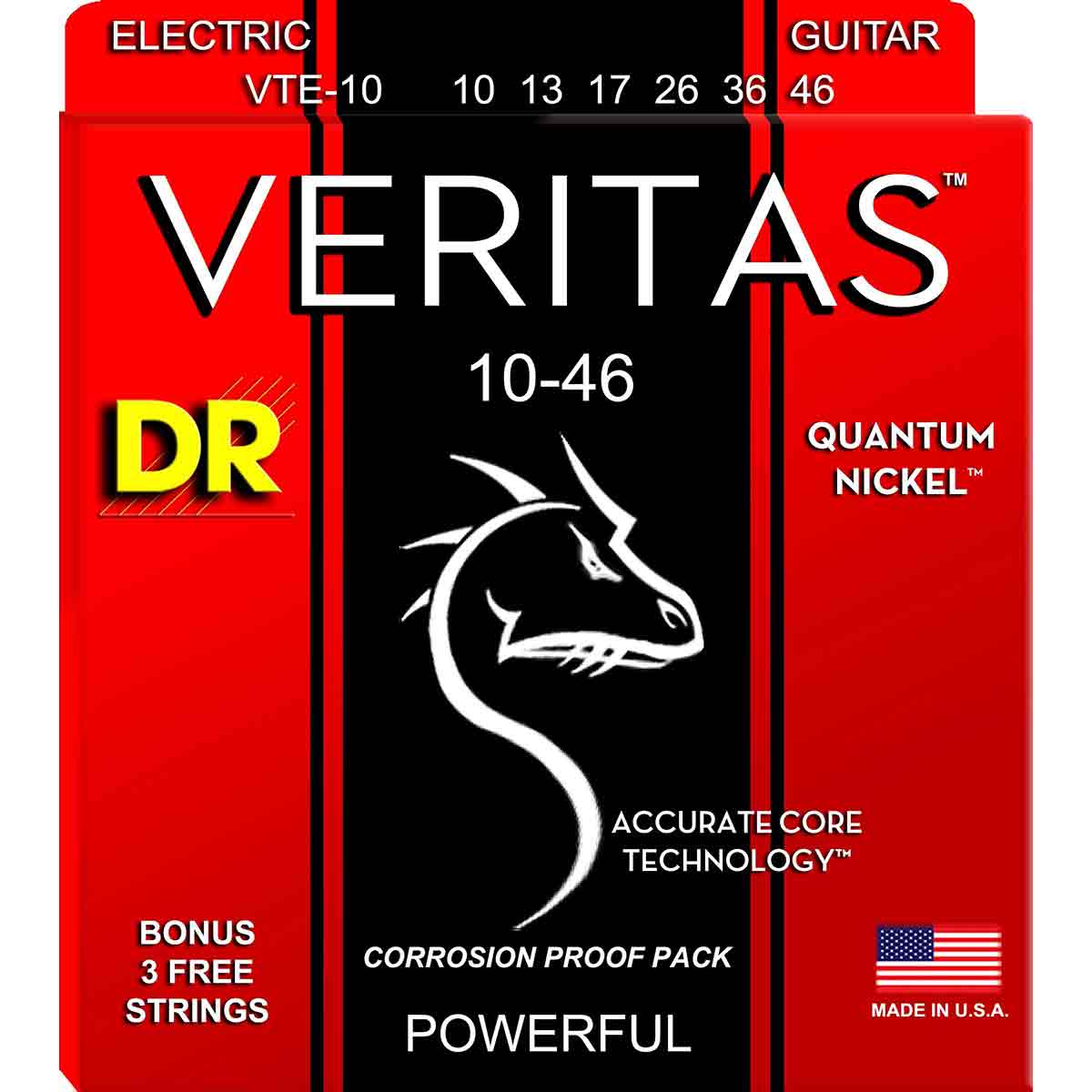 DR Strings VTE-10 Veritas Elgitarrsträngar, 010-046