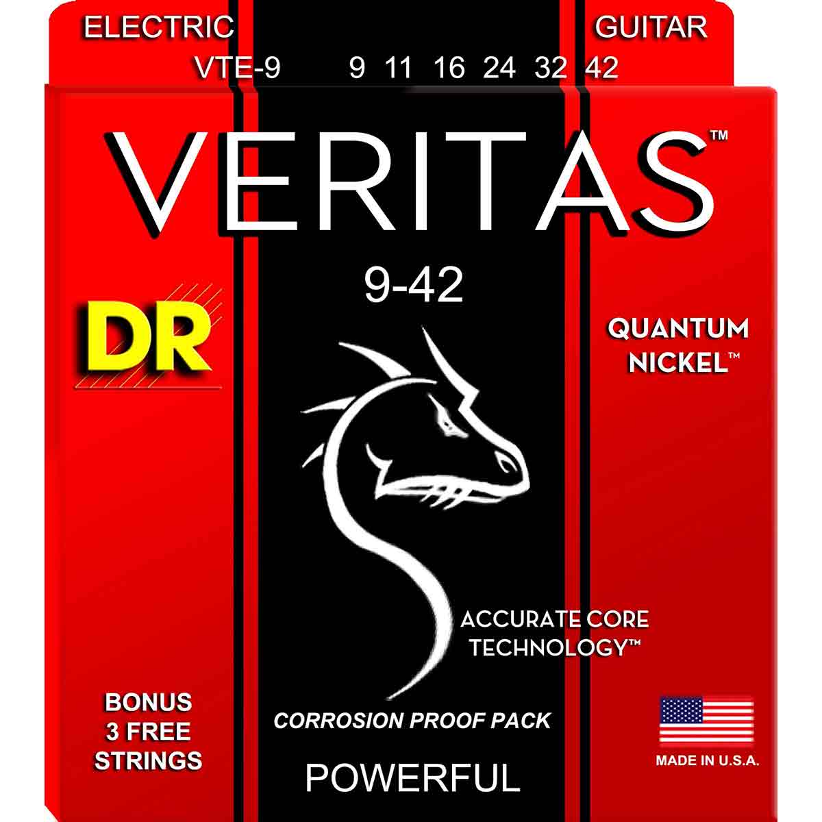 DR Strings VTE-9 Veritas Elgitarrsträngar, 009-042