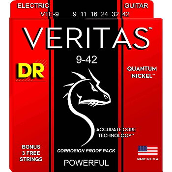 DR Strings VTE-9 Veritas Elgitarrsträngar, 009-042
