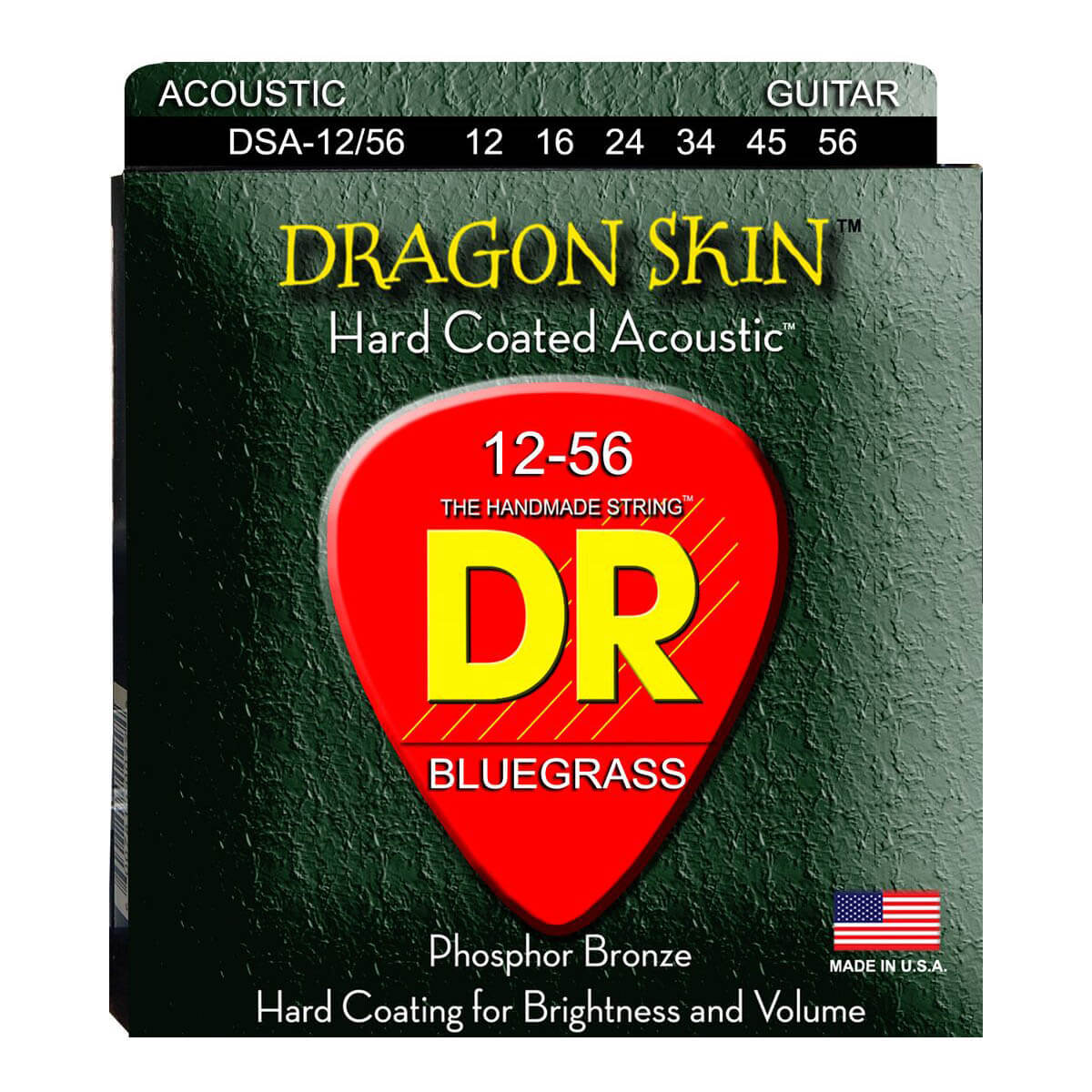 DR Strings DSA-12/56 Dragon Skin, western gitarrsträngar, 012-056