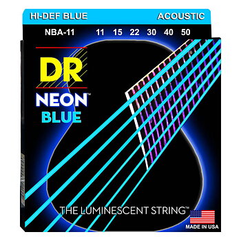 DR Strings NBA11 Neon Blue western gitarrsträngar, 011-050