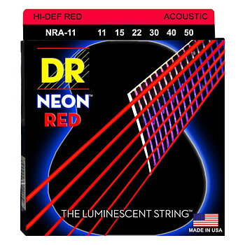 DR Strings NRA11 Neon Red western gitarrsträngar, 011-050