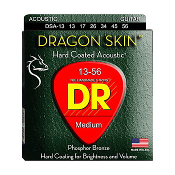 DR Strings DSA-13 Dragon Skin, western gitarrsträngar, 013-056