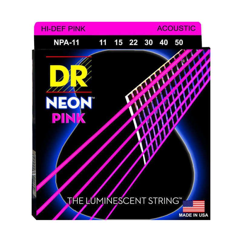 DR Strings NPA11 Neon Pink western gitarrsträngar, 011-050