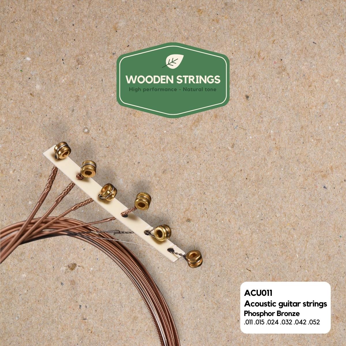 Wooden strings ACU011 western gitarrsträngar, 011-052
