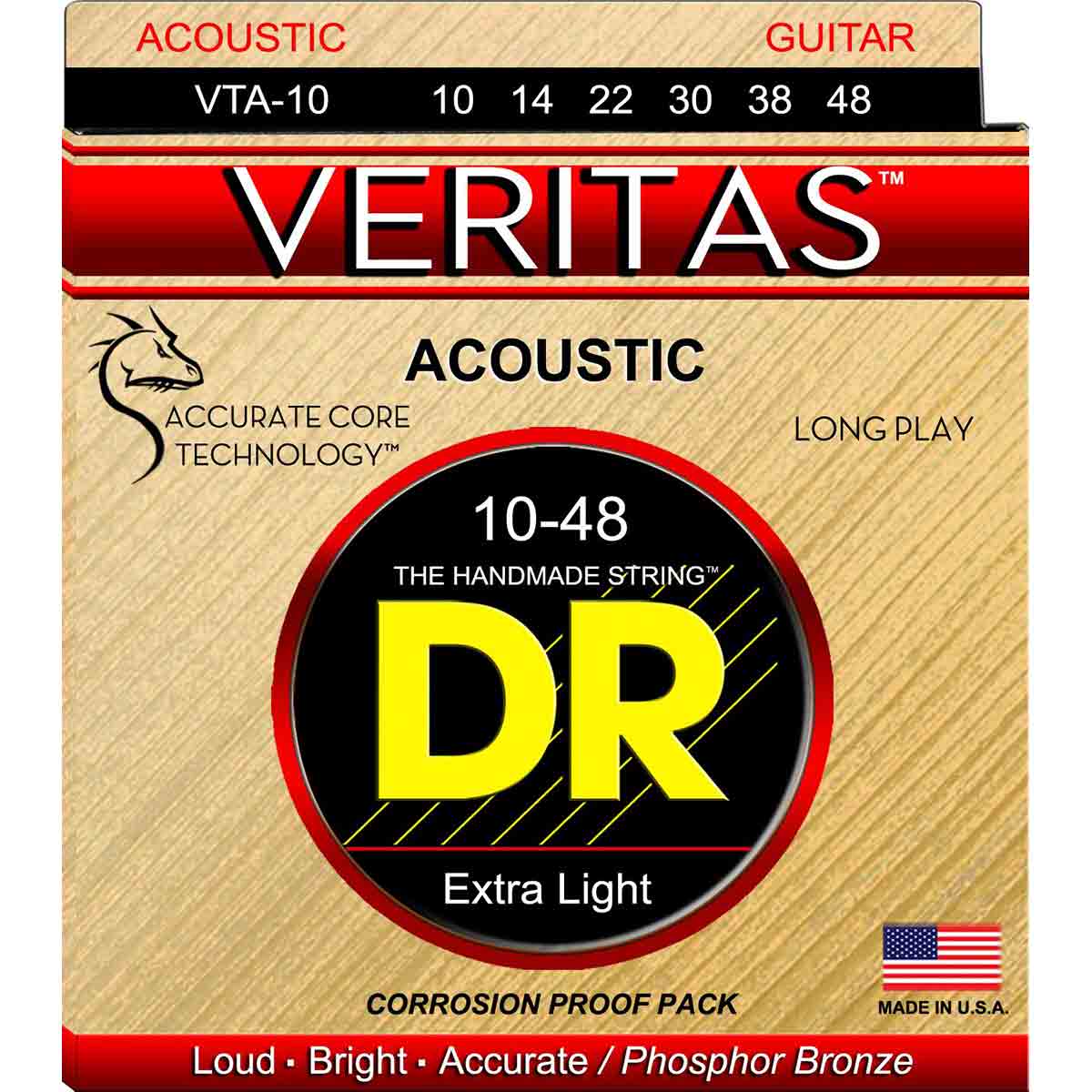 DR Strings VTA-10 Veritas western gitarrsträngar, 010-048