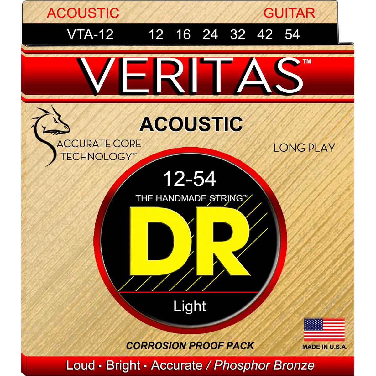 DR Strings VTA-12 Veritas western gitarrsträngar, 012-054