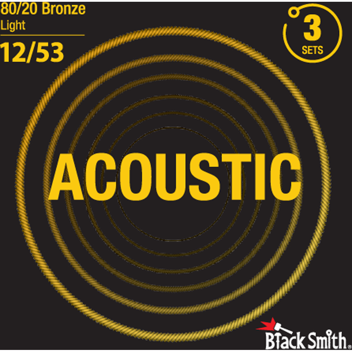 BlackSmith BR-1253-3P western gitarrsträngar, 012-053, 3-pack