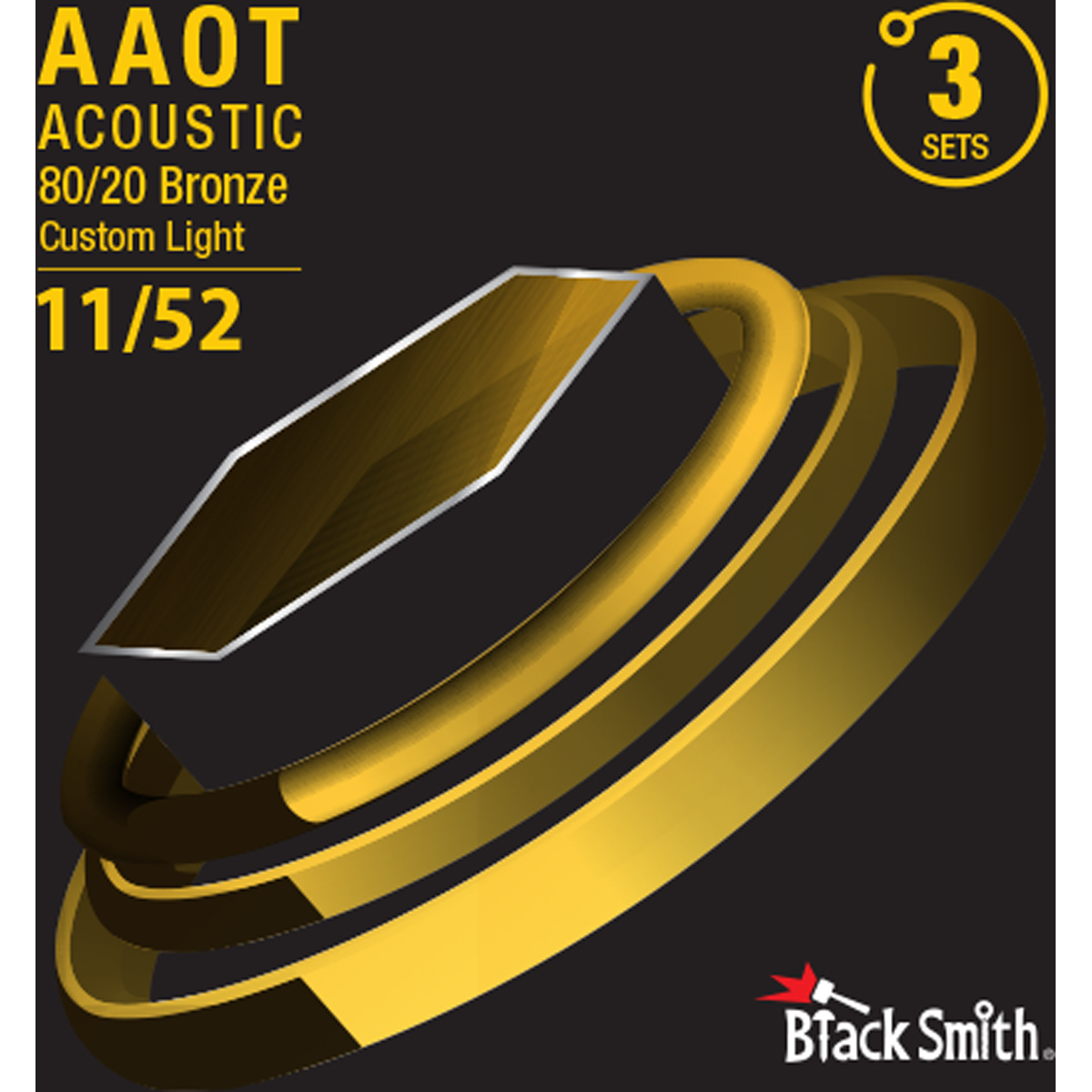 BlackSmith AABR-1152-3P western gitarrsträngar, 011-052, 3-pack