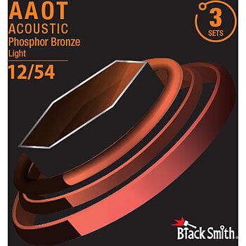 BlackSmith AAPB-1254-3P western gitarrsträngar, 012-054, 3-pack