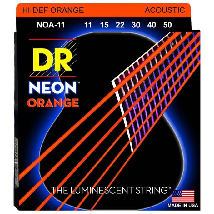 DR Strings NOA11 Neon Orange western gitarrsträngar, 011-050