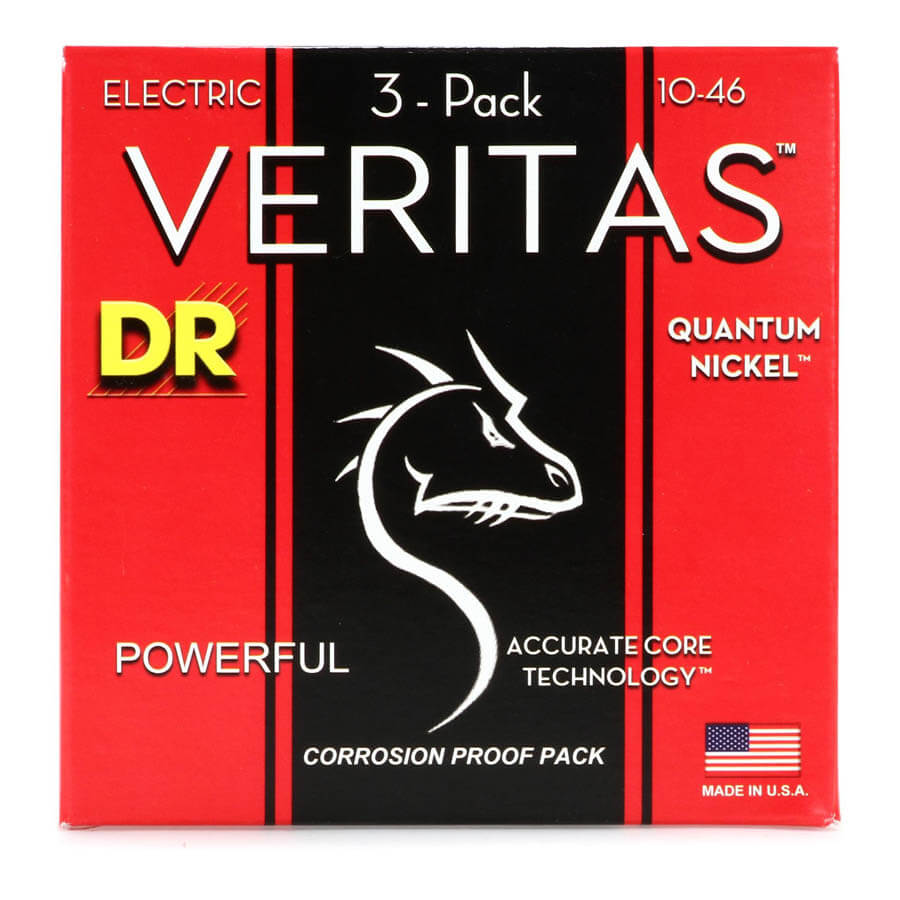 DR Strings VTE-10-3PK Veritas Elgitarrsträngar, 010-046, 3-pack