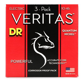 DR Strings VTE-10-3PK Veritas Elgitarrsträngar, 010-046, 3-pack