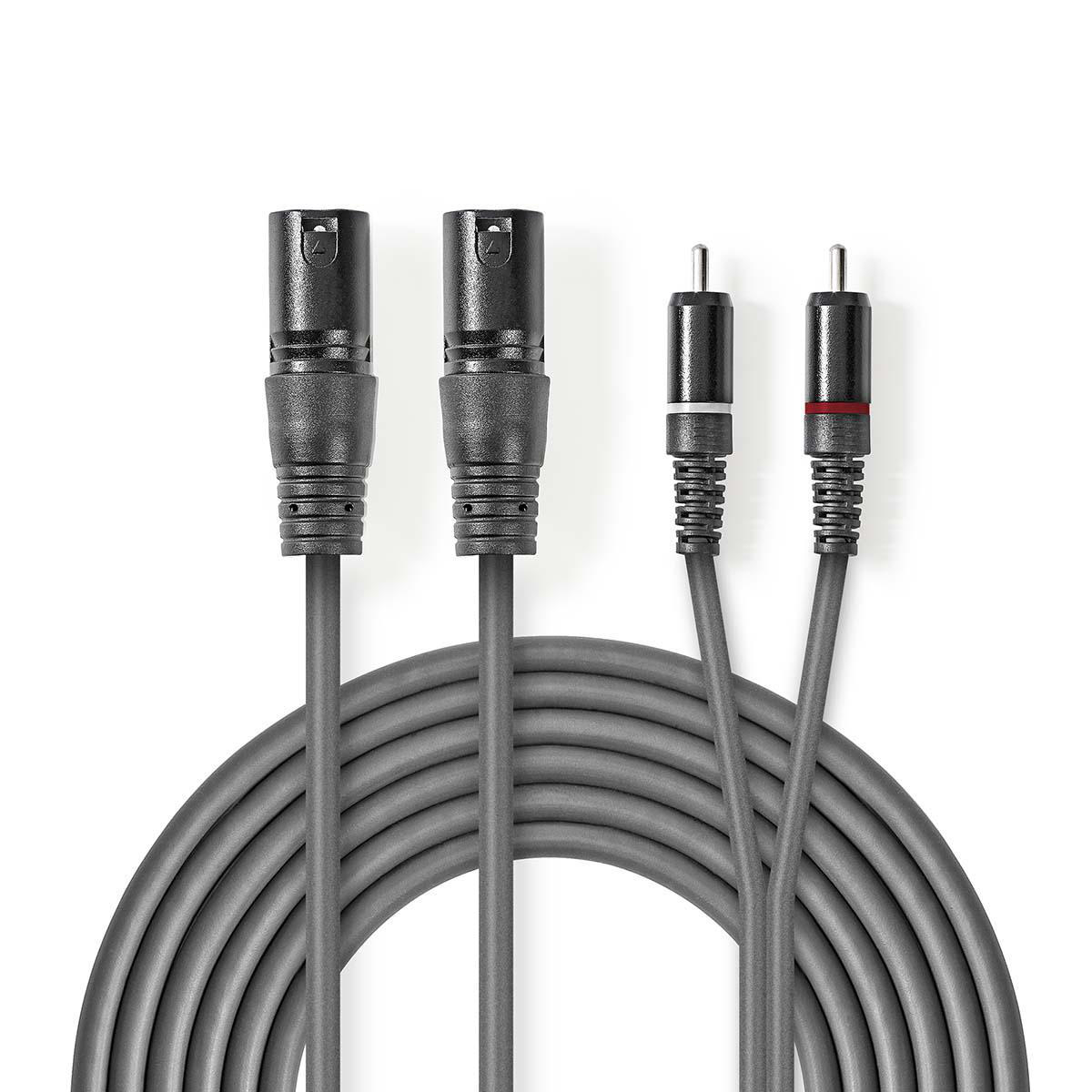 2x XLR H-2x RCA H, 3M,
