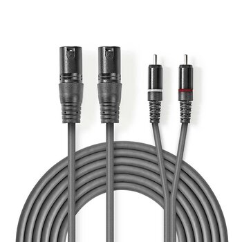 2x XLR H-2x RCA H, 3M,